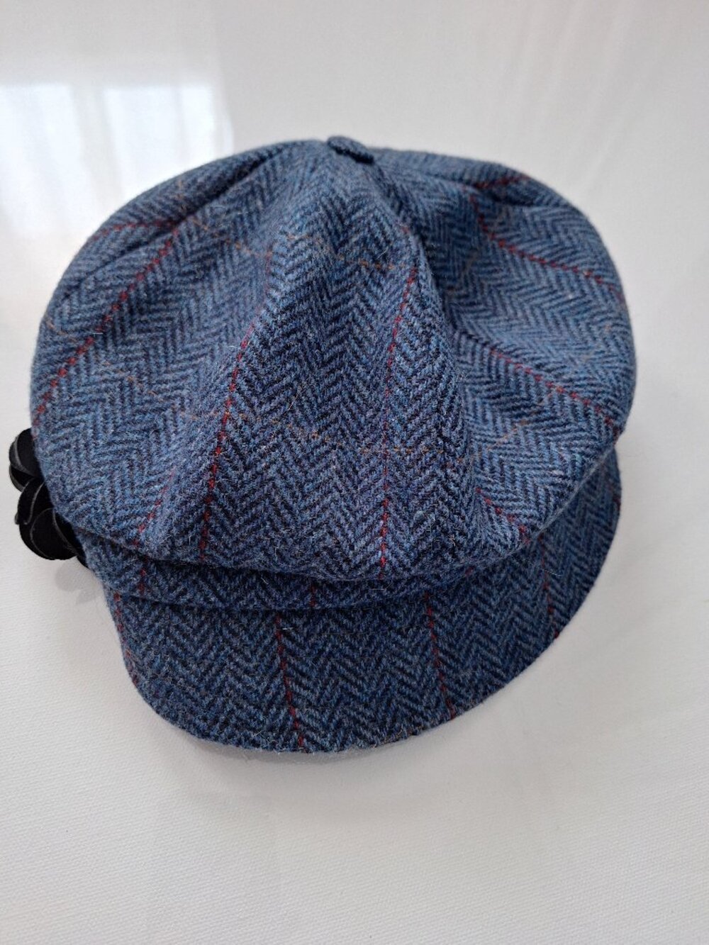 Mucros Weavers Blue Wool Tweed Newsboy Cap
